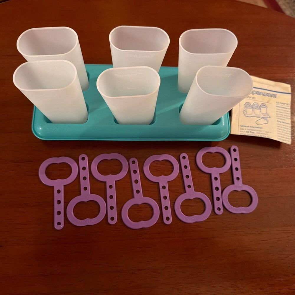 Tupperware Ice Tups Set Popsicle Molds 481, 345, 344 Replacement Parts, 15 Piece